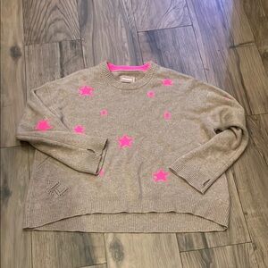 Zadig & Voltaire Beige Sweater with Pink Stars